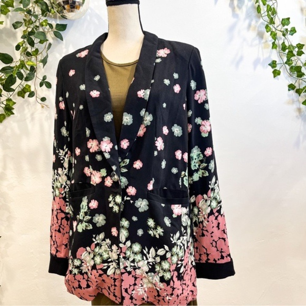 Anthropologie Merielle Kimono Floral Oversized Long Blazer Size XS S - Picture 13 of 13